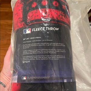 MLB Red and Black Fleece Throw Blanket